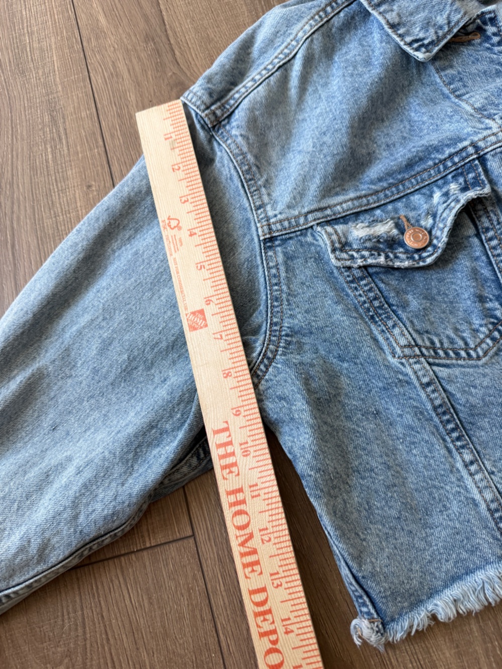 wild fable Light Wash Blue Cropped Denim Jacket - SZ XXS - Picture 9 of 10